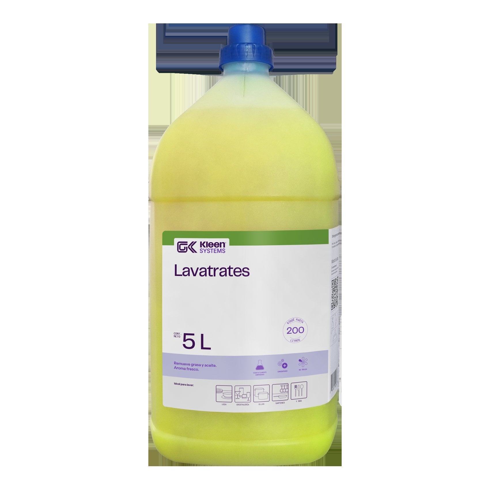 Detergente concentrado para loza, plaqué, cristalería,
ollas, sartenes y demás utensilios de cocina. Aroma
lima-limón. Remueve fácilmente la grasa.