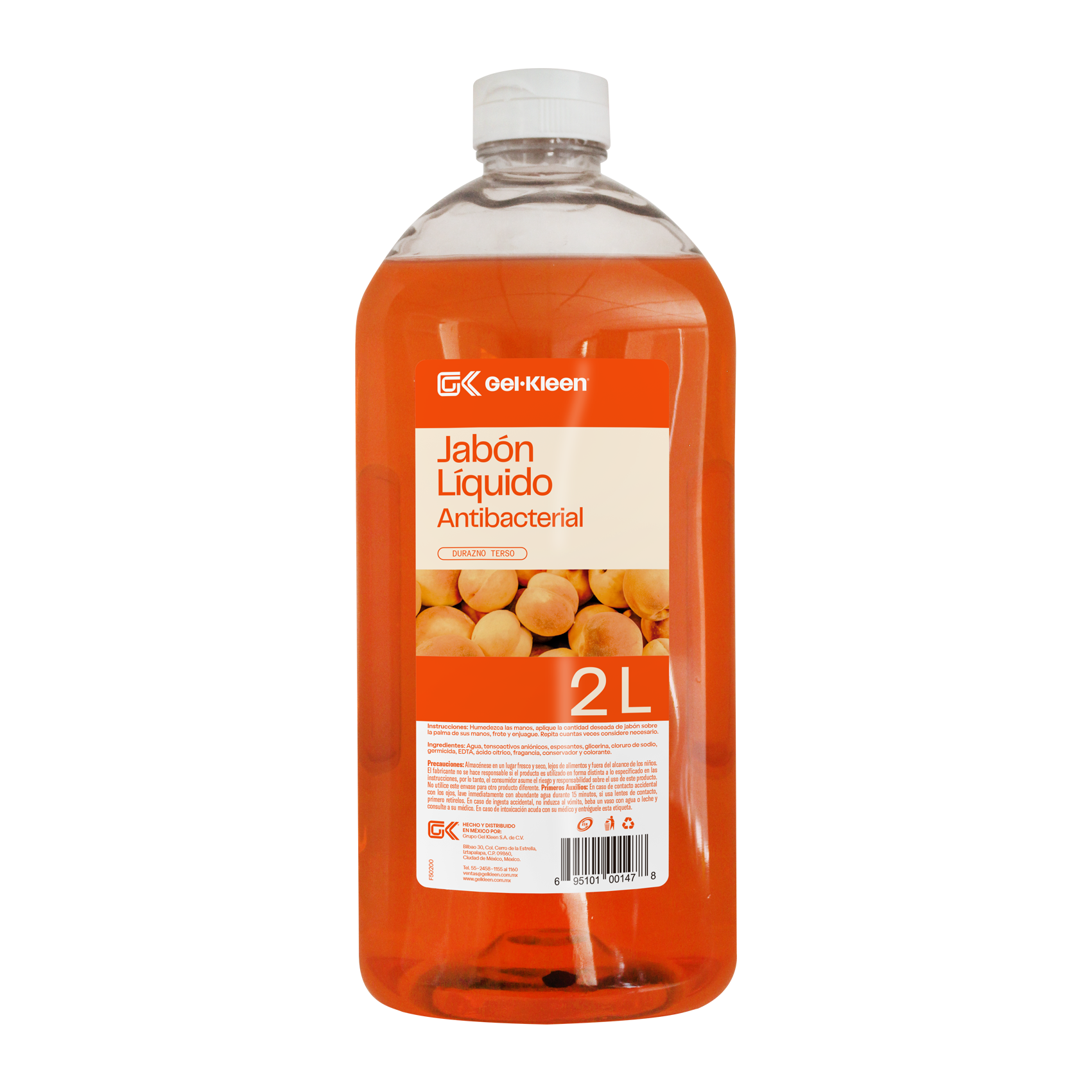 Jabón Líquido Antibacterial Gel Kleen Durazno Terzo