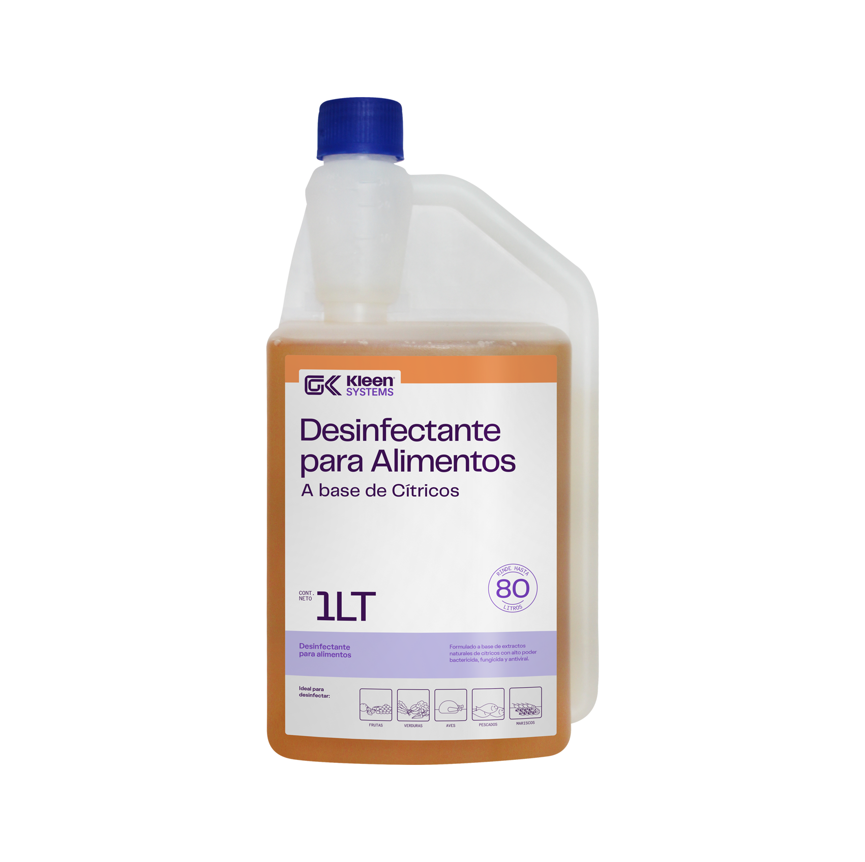 Desinfectante Concentrado Cítrico para Alimentos Gel Kleen 1L