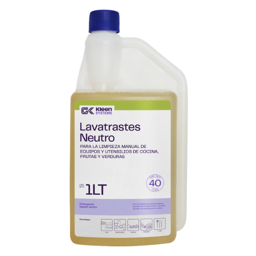 Gel Kleen Lavatrastes Neutro Detergente Concentrado Cocina 1L